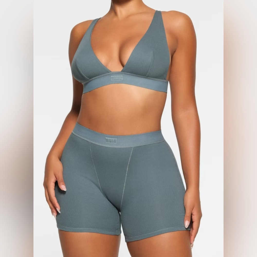 SKIMS Kyanite Cotton Ribbed Boxer- Intimate